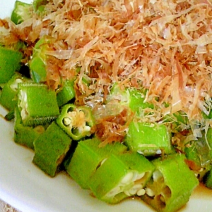レンジでチン!で、そのままオクラ